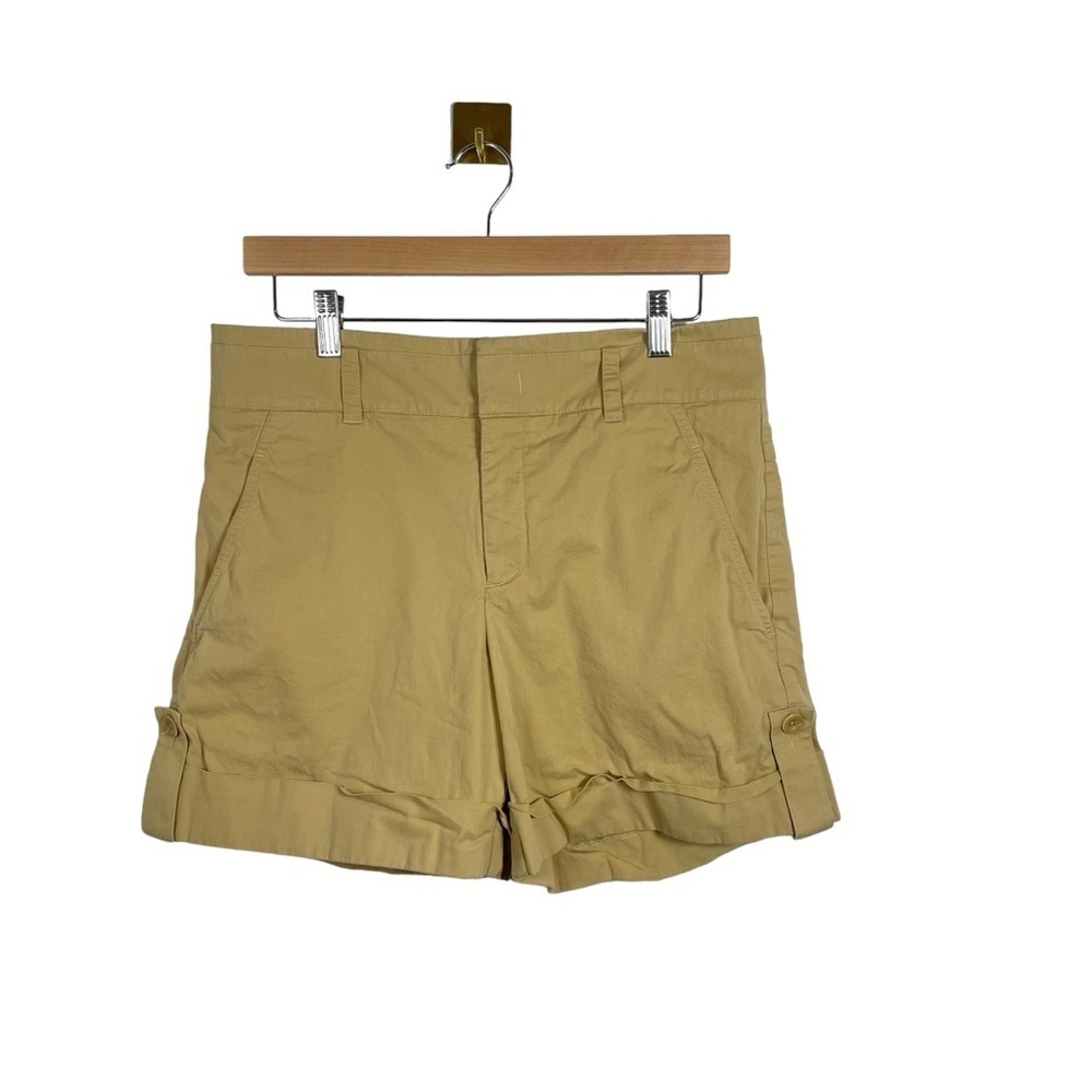 Vince Womens Khaki Tan Tailored Cuffed Chino Bermuda Cotton Shorts Size 10
